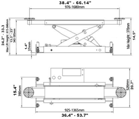 RJ-10A Rolling Jack 10000lb Amgo 4 Post Lift Jack