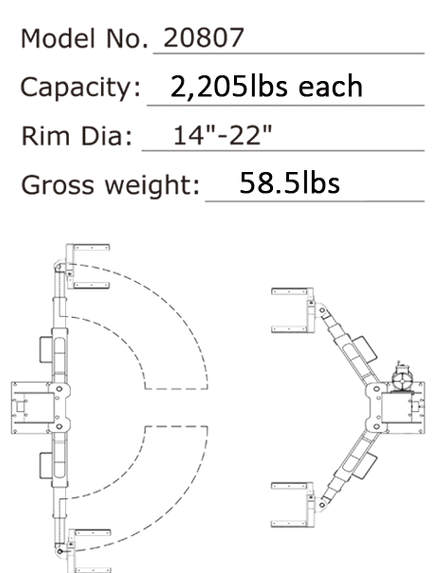 20807 wheel support adapters specs